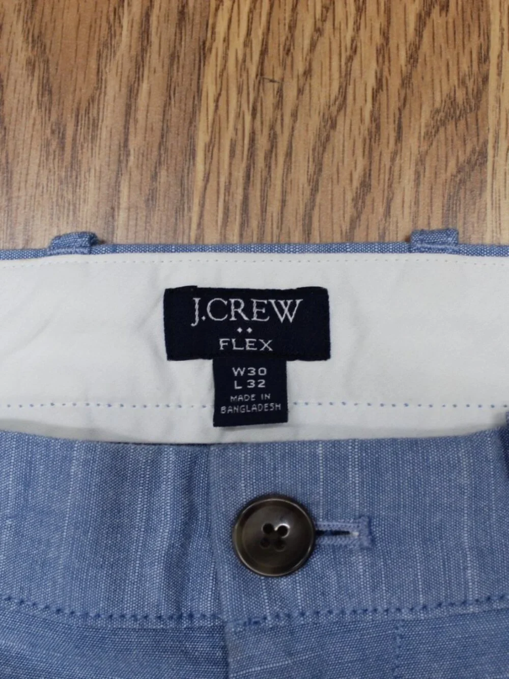 30x32 J.CREW SLIM FIT COTTON/SPANDEX PANTS LIGHT BLUE Sz 30W x 32L